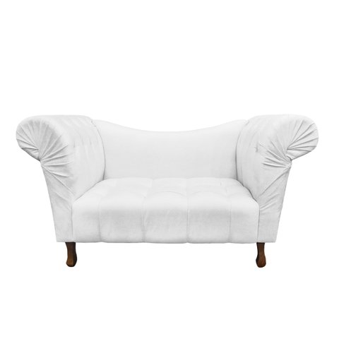 Recamier Divã Rio 1,50m Suede Branco - Dominic Decor