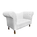Ver imagem 2 de Recamier Divã Rio 1,50m Suede Branco - Dominic Decor