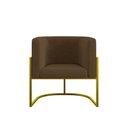 Ver imagem 2 de Kit 2 Poltronas + Sofá 2 Lugares Base de Metal Gold Balaqui Marrom
