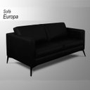 Ver imagem 2 de Sofá Decorativo Sala de Estar Europa 2 Lugares 200cm Couro Preto - Mozzelar