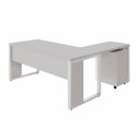 Ver mais imagens de Mesa de Escritório em L 170 cm X 160 cm 40mm Pés Metal com Gaveteiro F5 Office Cor:Cinza
