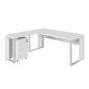 Ver imagem 2 de Mesa de Escritório em L 170 cm X 160 cm 40mm Pés Metal com Gaveteiro F5 Office Cor:Cinza