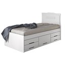 Ver imagem 1 de Cama Solteiro Júlia 5 Gavetas Multifuncional Branco - Conquista