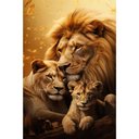 Ver imagem 2 de Quadro Decorativo Família Leão Leoa e Filhote Sala Quarto Casa Escritório