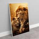 Ver imagem 3 de Quadro Decorativo Família Leão Leoa e Filhote Sala Quarto Casa Escritório