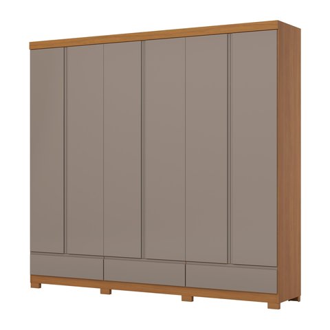 Guarda Roupa Casal 06 Portas 09 Gavetas Imperial D344 Cinamomo Avelã - Henn