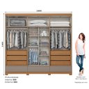 Ver imagem 3 de Guarda Roupa Casal 06 Portas 09 Gavetas Imperial D344 Cinamomo Avelã - Henn
