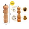 Moedor de Pimenta Sal Grãos Temperos de Madeira Manual 22cm - 3
