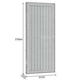 Porta de Aço Postigo Xadrez Tradição 83x215 R60 Abertura Esquerda - 2
