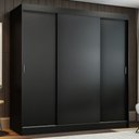 Ver imagem 1 de Guarda-Roupa Casal Madesa Reno 3 Portas de Correr Preto Cor:Preto