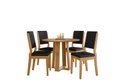 Ver imagem 1 de Conjunto Sala de Jantar Mesa Isabela 100x100 sem Vidro com 4 Cadeiras Carol Ype/veludo Preto - Nc