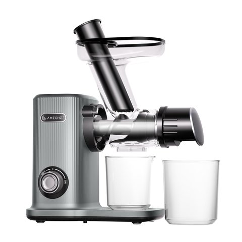 Espremedor Amzchef Cold Press com Chute de 50mm e 8 Seções (chumbo)