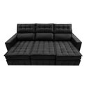 Ver imagem 5 de Sofá Retrátil e Reclinável 2.50m Molas Ensacadas e Costura Tripla Cama inBox Nobre Suede Preto