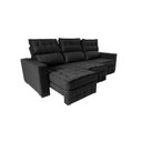 Ver imagem 7 de Sofá Retrátil e Reclinável 2.50m Molas Ensacadas e Costura Tripla Cama inBox Nobre Suede Preto