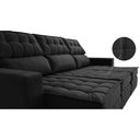 Ver imagem 4 de Sofá Retrátil e Reclinável 2.50m Molas Ensacadas e Costura Tripla Cama inBox Nobre Suede Preto