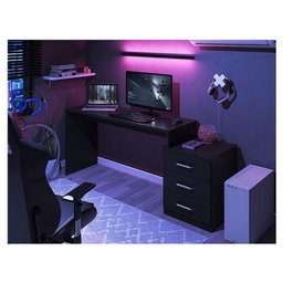 Mesa para Computador Gamer Drx 5000 Preto Trama - Móveis Leão - 2