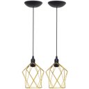 Ver imagem 1 de 2 Pendentes Aramado Cálice P Luminária Lustre Teto Retrô Vintage Industrial Balcão Dourado