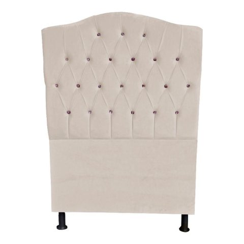 Cabeceira de Cama Box Princesa Solteiro 90 Cm Botão Strass Suede Porcelana do Lar Móveis