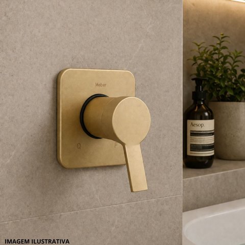 Acabamento para Registro de Monocomando Australis Dourado/Matte Meber Metais