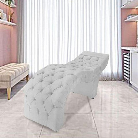 Maca Estofada Estética Cílios Salão Spa Suede Nicole Cor:branco