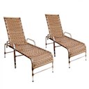 Ver imagem 6 de 2 Espreguiçadeiras Decorativa para Piscina Jardim Trama Cappuccino