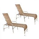 Ver imagem 1 de 2 Espreguiçadeiras Decorativa para Piscina Jardim Trama Cappuccino