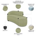 Ver imagem 3 de Sofá 3 Lugares para Sala 180cm Orgânico Wendi Boucle Pistache I01 - Mpozenato