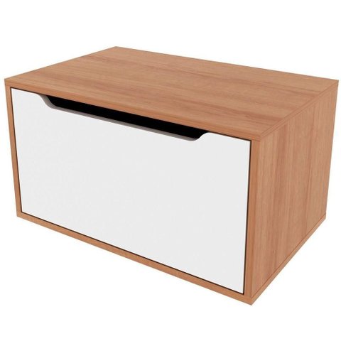 Gabinete de Banheiro 60 Cm com 1 Porta Basculante Amendôa/branco