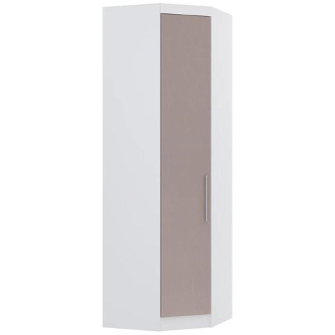 Guarda Roupa Canto Obliquo 70cm 1 Porta Taiga Branco/cinnamon L01 - Mpozenato