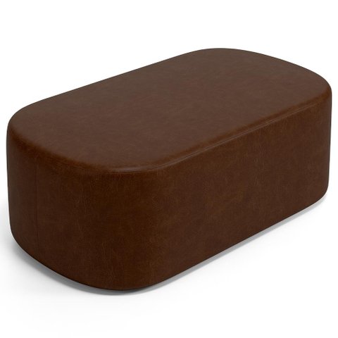 Puff Decorativo Orgânico para Living Quarto 100cm Doha W01 Couríssimo Marrom - Lyam Decor