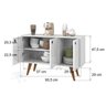 Buffet Portas Retrô Branco - Balcão Multiuso P/ Cozinha AJL STORE - 5