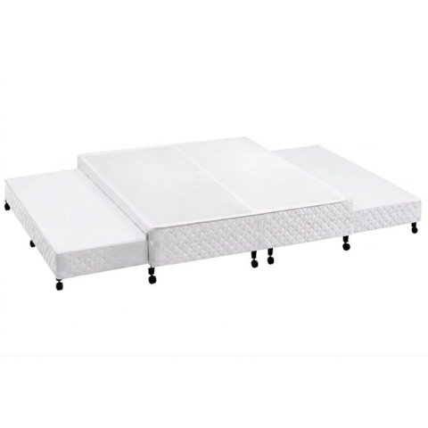 Cama Box c/2 Auxiliares King Poli White Castor 193x203x27