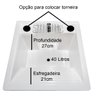 Tanque de Lavanderia Grande De Fibra 40L Com Suporte Para Torneira de Bancada Tanque: Branco - 3