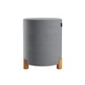 Kit 2 Puff Banqueta Veludo Premium Pés Madeira Maciça 45x34 Cinza - 4