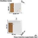 Ver imagem 3 de Gabinete Espelheira e Cuba Branca 70cm Munique Branco Ripado Bechara