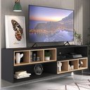 Ver imagem 1 de Rack para TV 75" Suspenso com Nichos Jazz Multimóveis MP1021 Preto/Rustic
