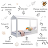 Cama Casinha Montessoriana Crystal 100% Mdf Solteiro Branco - 2