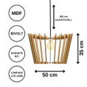 Ver imagem 3 de Luminária Teto tipo Pendente COROA MDF Completa -:MDF CRU