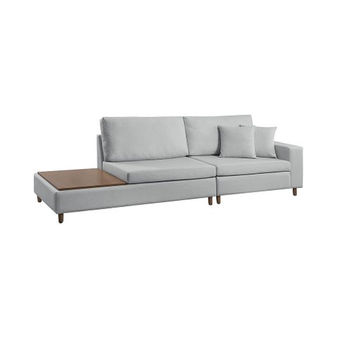 Sofá Living Lotus com Apoio Lateral Esquerda 2,89m em Linho