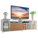 Ver imagem 2 de Rack para Tv até 65 Polegadas Madesa Cancun Branco/rustic Cor:branco/rustic