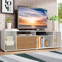 Ver imagem 1 de Rack para Tv até 65 Polegadas Madesa Cancun Branco/rustic Cor:branco/rustic
