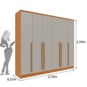 Ver imagem 5 de Guarda-Roupa Casal 6 Portas 8 Gavetas e Puxador MDF Yescasa Cinamomo/Off White Portugal