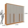 Guarda Roupa Casal 6 Portas 8 Gavetas Puxador MDF 270cm Portugal Espresso Móveis   - 4