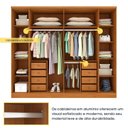 Ver mais imagens de Guarda-Roupa Casal 6 Portas 8 Gavetas e Puxador MDF Yescasa Cinamomo/Off White Portugal