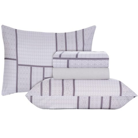Jogo de Lençol Cama Box Queen Kit 4 Peças com Elástico Sonhare Sultan Vancouver