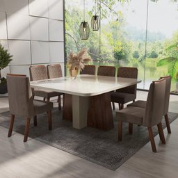 Sala de Jantar 135x135 8 Cadeiras Magic Bom Pastor - 1