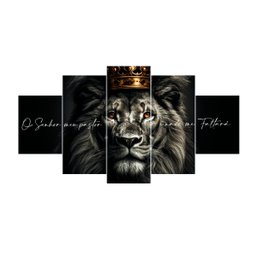 Quadros Decorativos Mosaico Leão o Senhor e Meu Pastor e Nada Me Faltara - 1