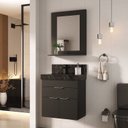 Ver imagem 1 de Conjunto para Banheiro com Espelheira e Cuba de Porcelanato 60cm Fly Yescasa Preto