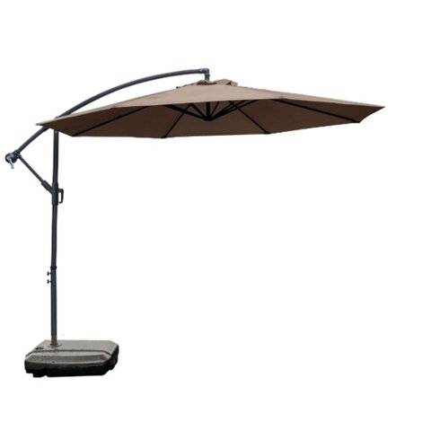 Ombrelone Lateral com Base 2 Rodinhas Hdpe Bahamas Rivatti 300 Cm Larg Alumínio Capa Poliéster