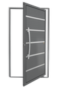 Ver imagem 1 de Porta Pivotante Alumínio Lambril Premium c/Puxador e.Cinza 120 Brimak